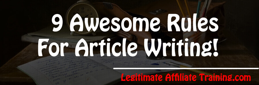 RULES FOR ARTICLE WRITING