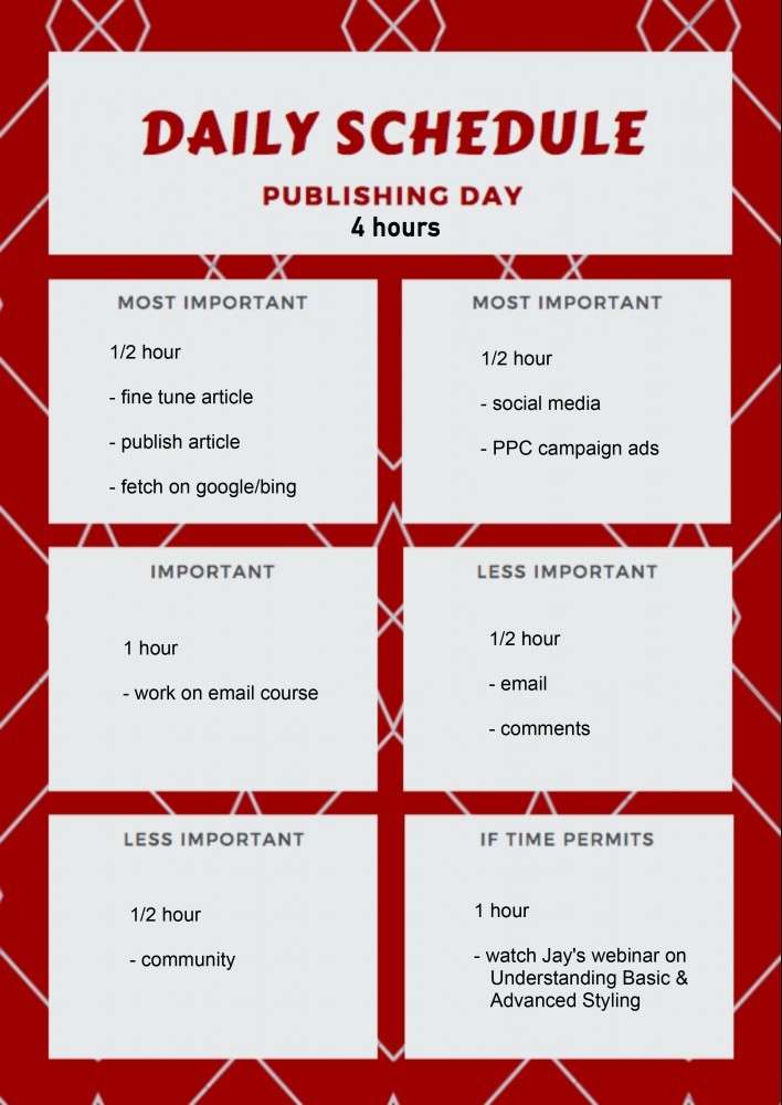 daily production schedule