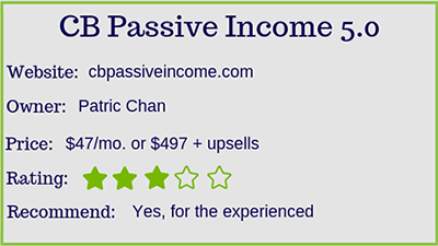 the cb passive income rating