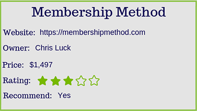 chris luck membership method rating