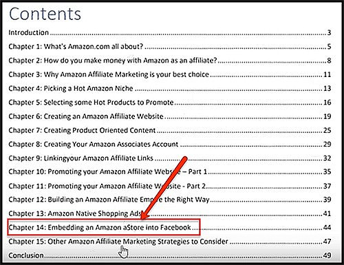 contents of amazon affiliates pdf