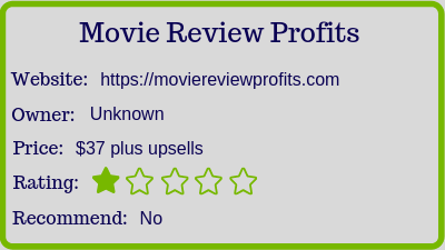 movie review profits review (rating)