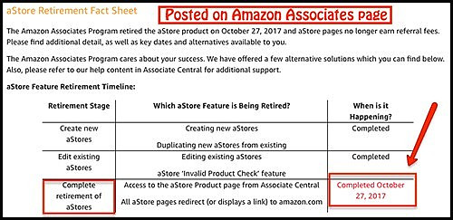 amazon no longer uses aStores
