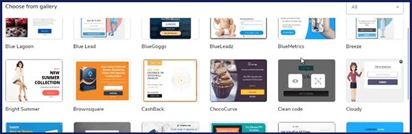 trenzy includes landing page templates