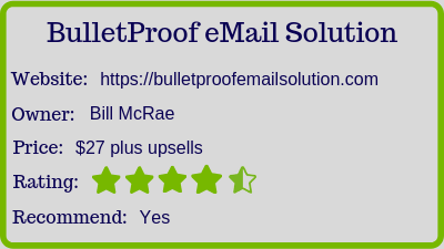The BulletProof eMail Solution review (rating)