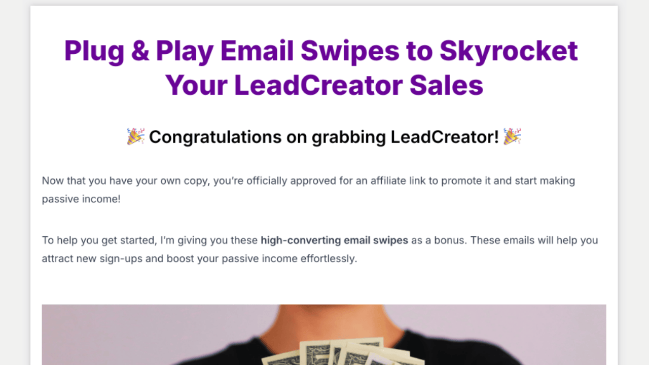 email swipes Email Swipes Bonus